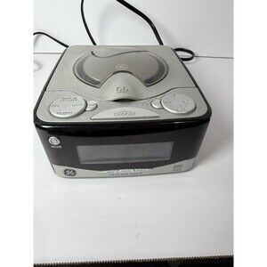 GE 7-4801A Dual Alarm CD Clock Radio AM/FM Snooze Tested  All Works Except CD